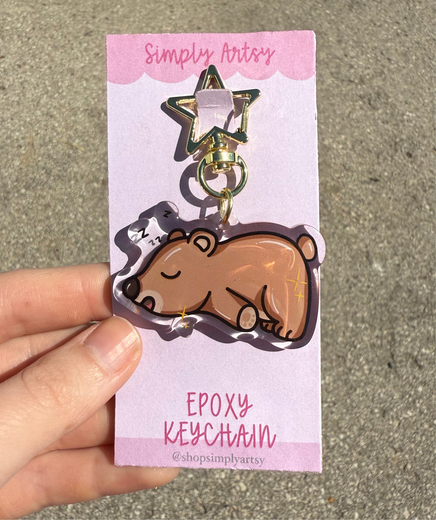 ✨Sleepy Bear✨ - Epoxy Keychain