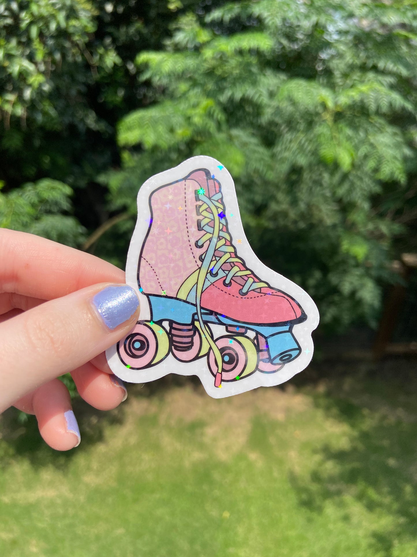 Retro Roller Blade - Holographic Sticker