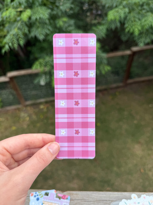 Pink plaid🌸 - regular bookmark