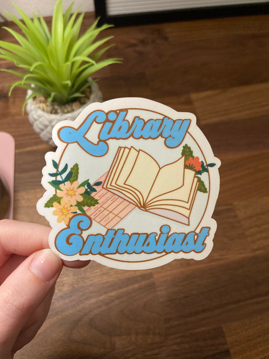 "Library Enthusiast" Sticker