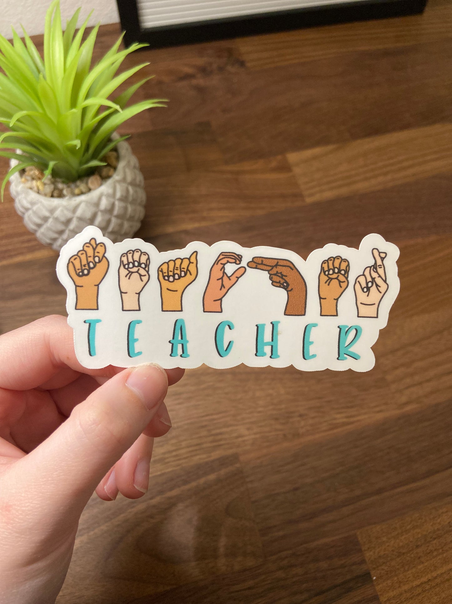 "Teacher" Sign Language Sticker